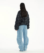 ROTATE Pleated Bomberjacke, schwarz