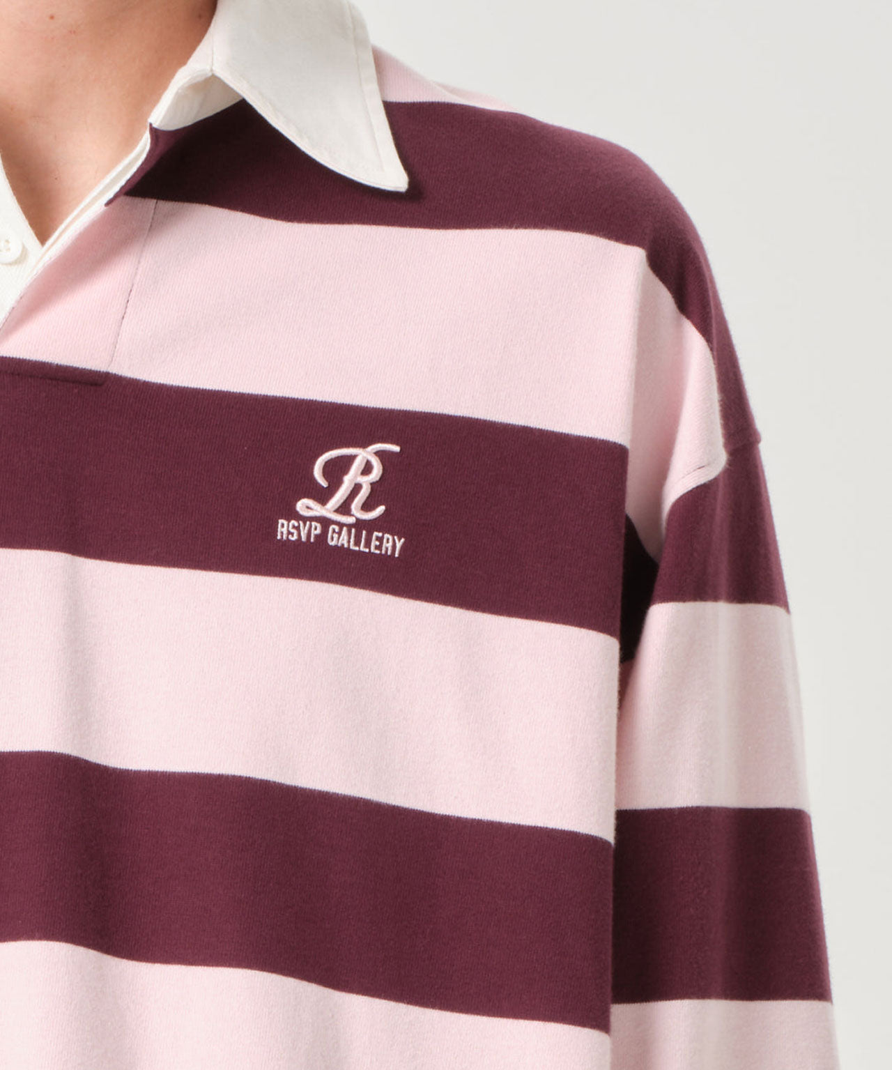 agolde-rsvp-polo-longsleeve-langarm-unisex-gestreift-striped-bordeaux-rosa-pink-stylealbum