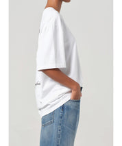 Agolde x RSVP Weißes T-Shirt mit Rückenprint