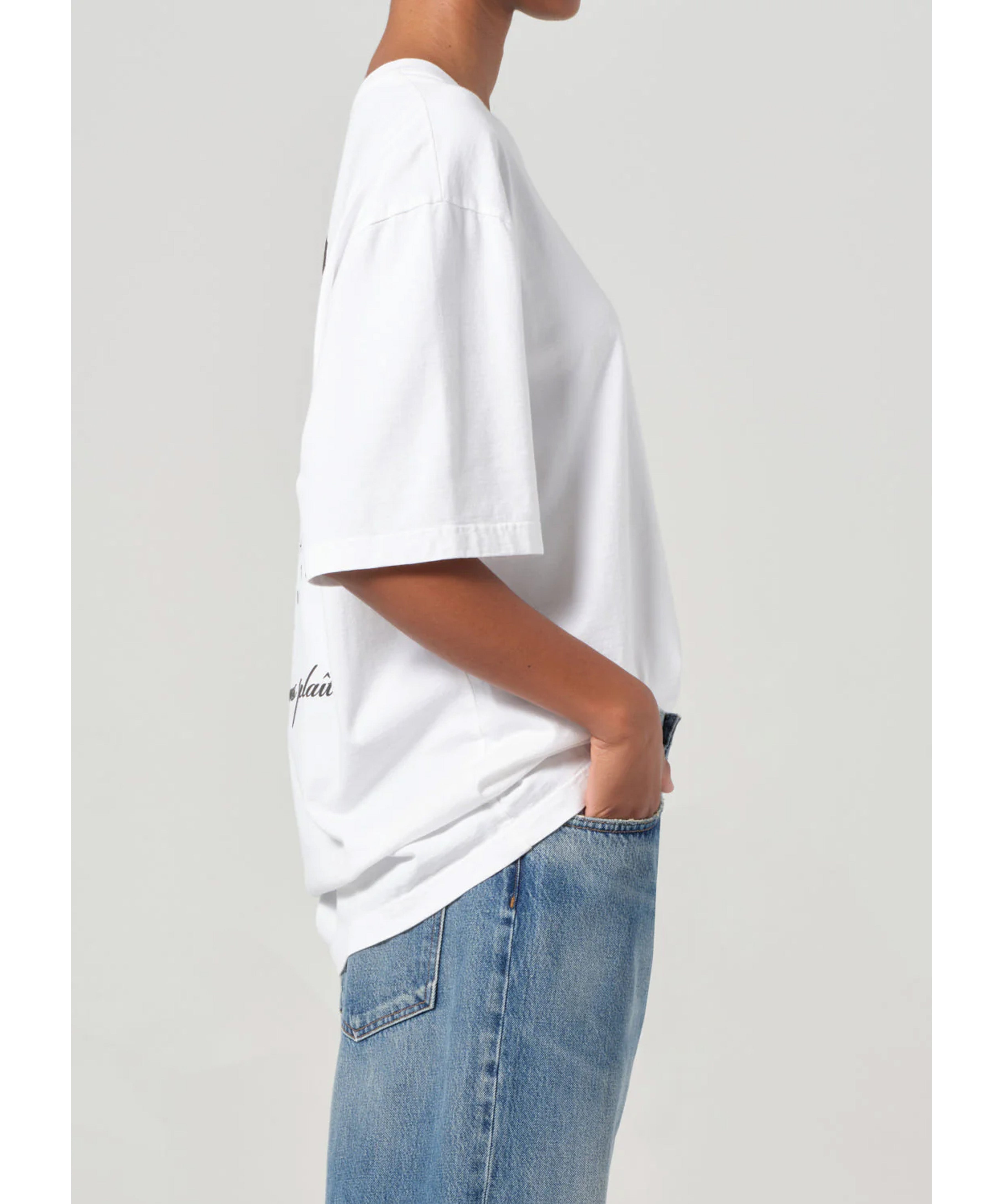 Agolde x RSVP Weißes T-Shirt mit Rückenprint