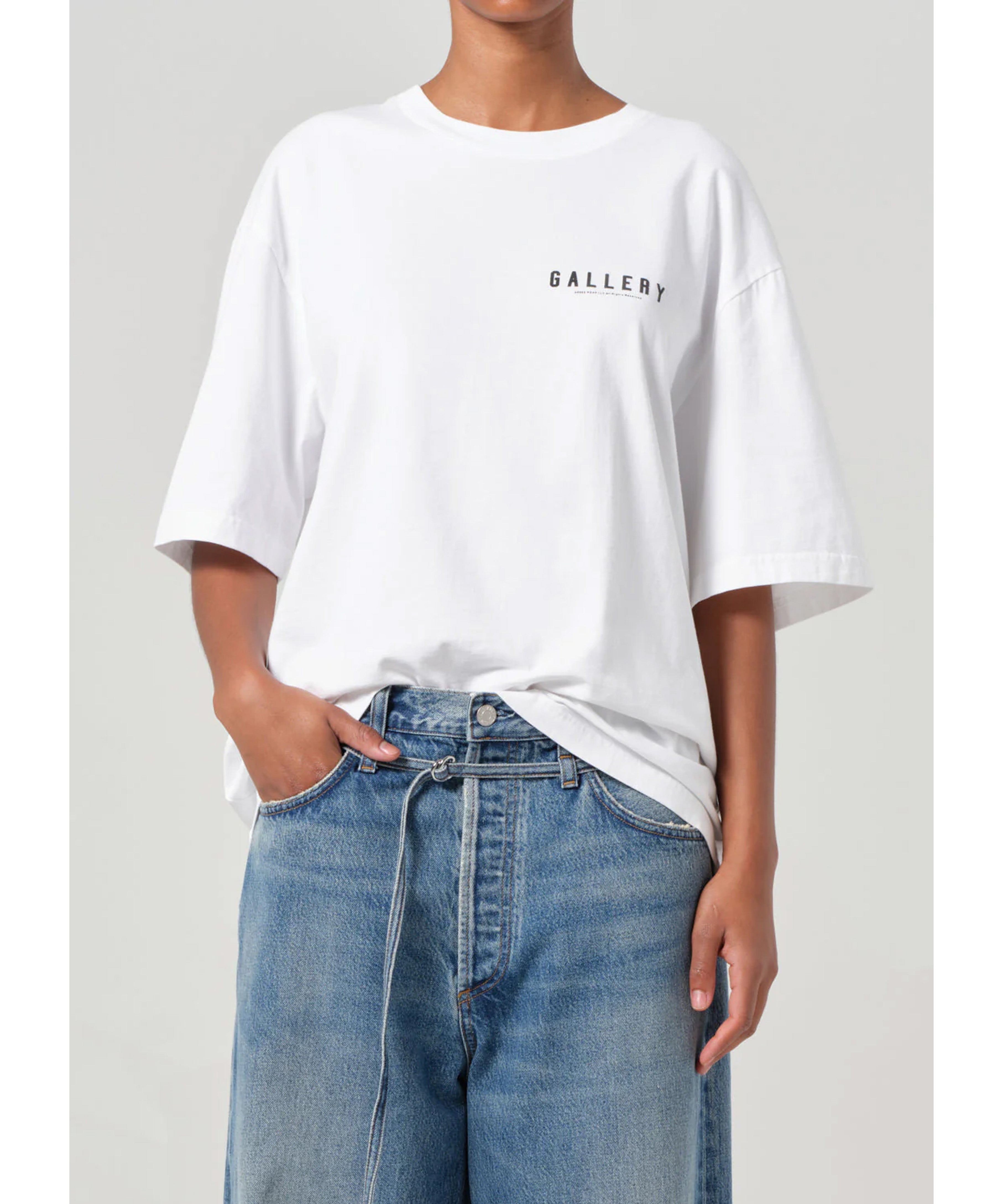 Agolde x RSVP Weißes T-Shirt mit Rückenprint