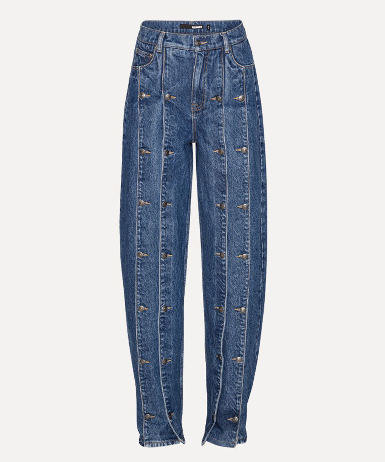 ROTATE Dunkelblaue Jeans mit Knopfdetails