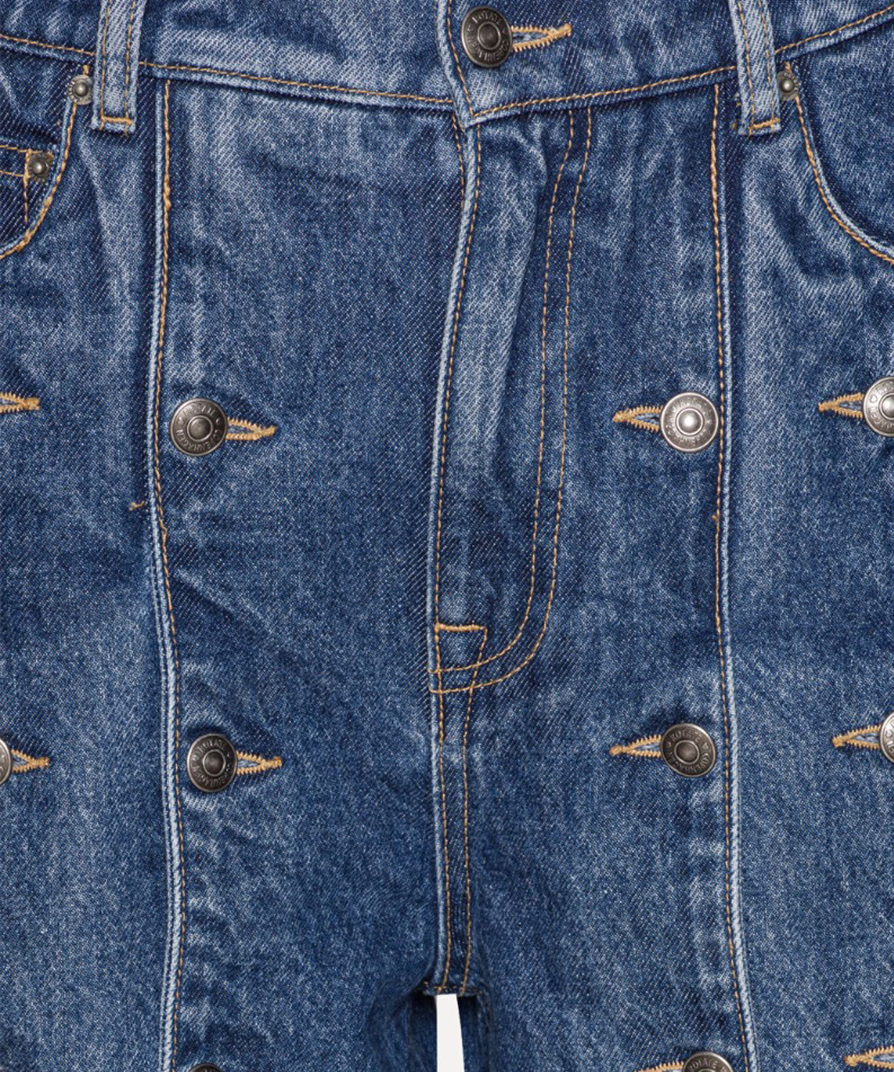 ROTATE Dunkelblaue Jeans mit Knopfdetails