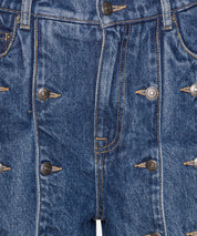 ROTATE Dunkelblaue Jeans mit Knopfdetails