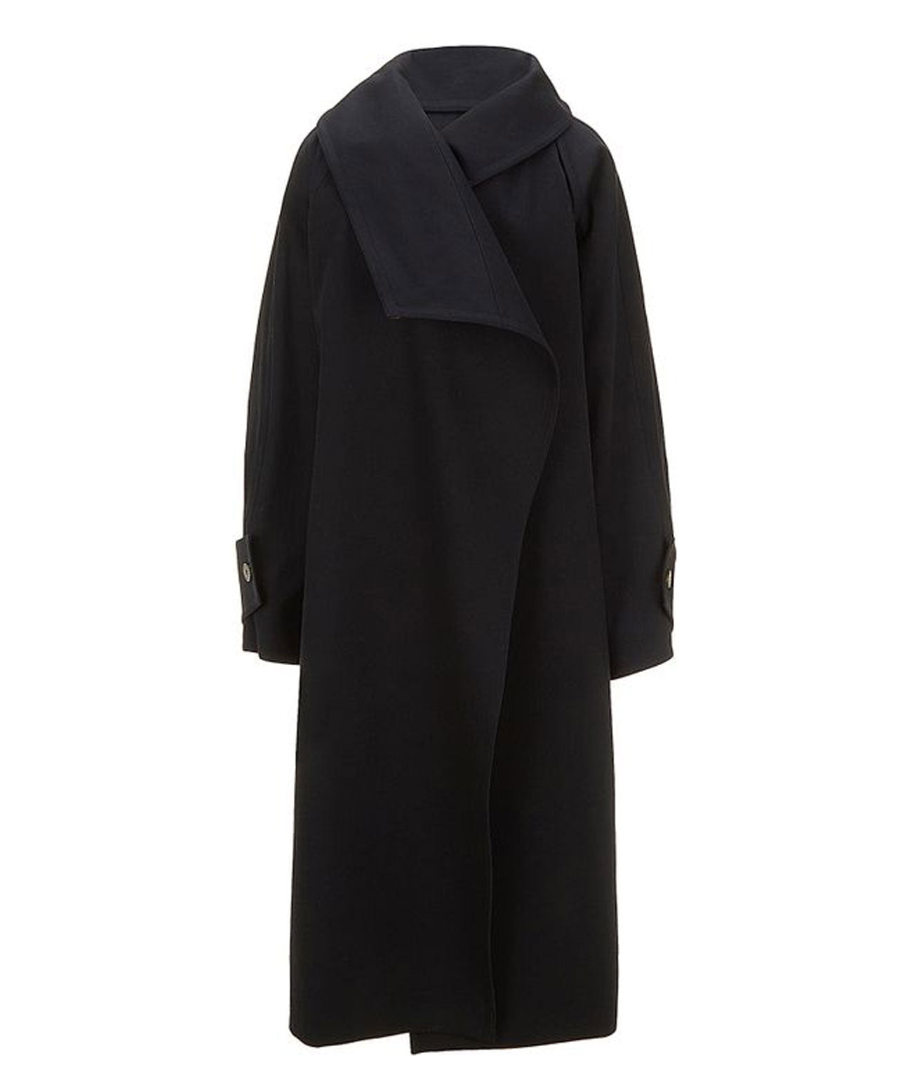 LE 17SEPTEMBRE Nachtblauer Mantel mit drapiertem Kragen