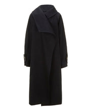 LE 17SEPTEMBRE Nachtblauer Mantel mit drapiertem Kragen