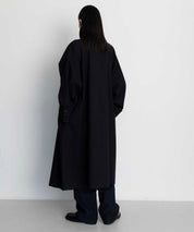 LE 17SEPTEMBRE Nachtblauer Mantel mit drapiertem Kragen