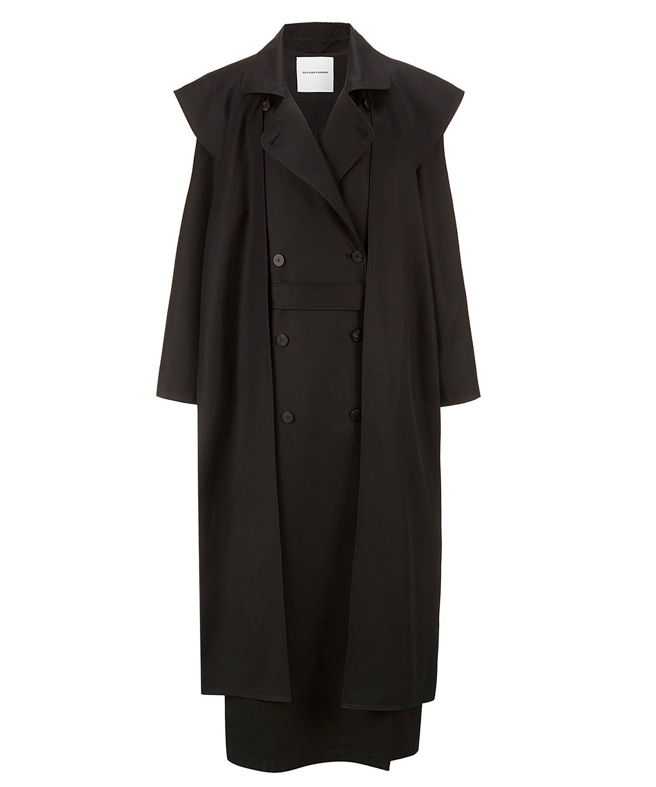 LE 17SEPTEMBRE Schwarzer, oversized Trenchcoat