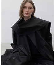 LE 17SEPTEMBRE Schwarzer, oversized Trenchcoat