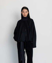 LE 17SEPTEMBRE Nachtblaue, verkürzte Wolljacke