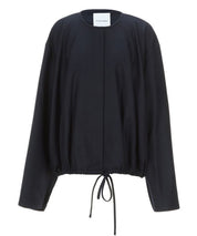 LE 17SEPTEMBRE Nachtblaue, verkürzte Wolljacke