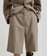 SECOND FEMALE Braune Anzugsshort aus einem Wollmix