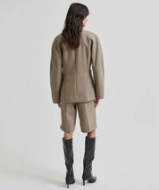 SECOND FEMALE Braune Anzugsshort aus einem Wollmix