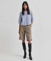 SECOND FEMALE Braune Anzugsshort aus einem Wollmix