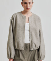 SECOND FEMALE Beige melierte Bomberjacke