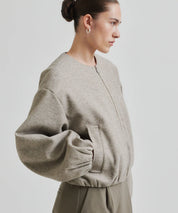 SECOND FEMALE Beige melierte Bomberjacke