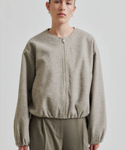 SECOND FEMALE Beige melierte Bomberjacke