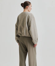 SECOND FEMALE Beige melierte Bomberjacke