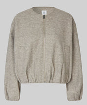 SECOND FEMALE Beige melierte Bomberjacke