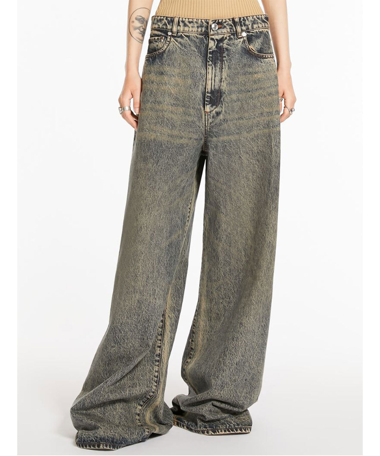 SPORTMAX Baggy Denim mit weitem Bein