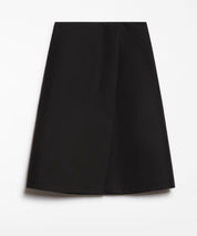 SPORTMAX Schwarzer Midirock in Wickeloptik