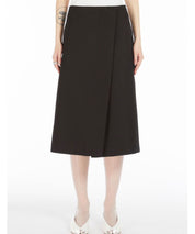 SPORTMAX Schwarzer Midirock in Wickeloptik