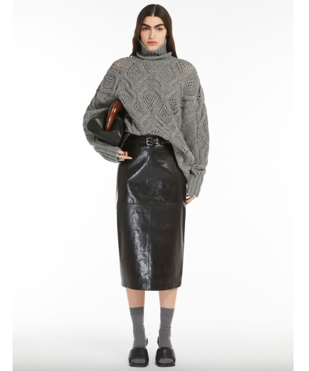 SPORTMAX Grauer, oversized Strick