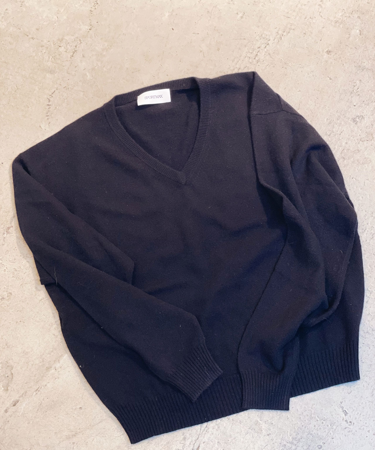 SPORTMAX Schwarzer Wolle-Kaschmir Pullover