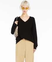 SPORTMAX Schwarzer Wolle-Kaschmir Pullover