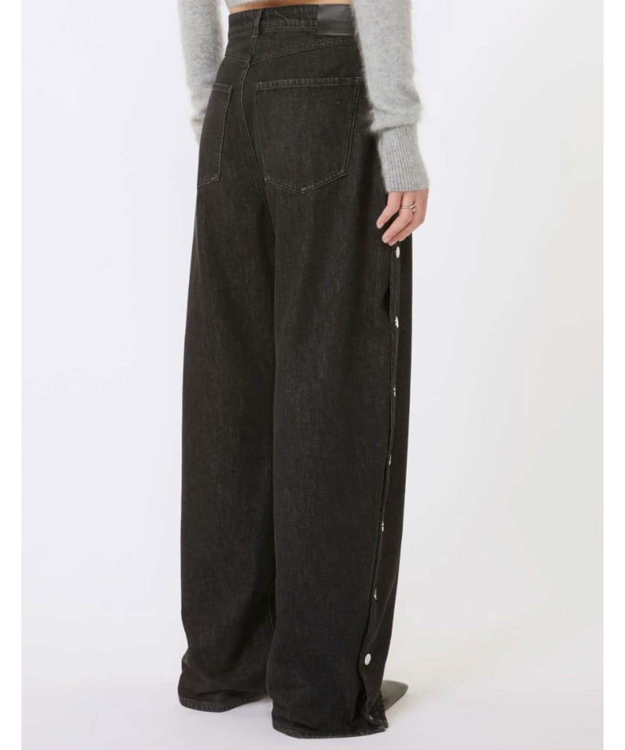 Sportmax-galante-black-denim-knopfleiste-am bein-aufknöpfbares-stylealbum