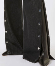 Sportmax-galante-black-denim-knopfleiste-am bein-aufknöpfbares-stylealbum