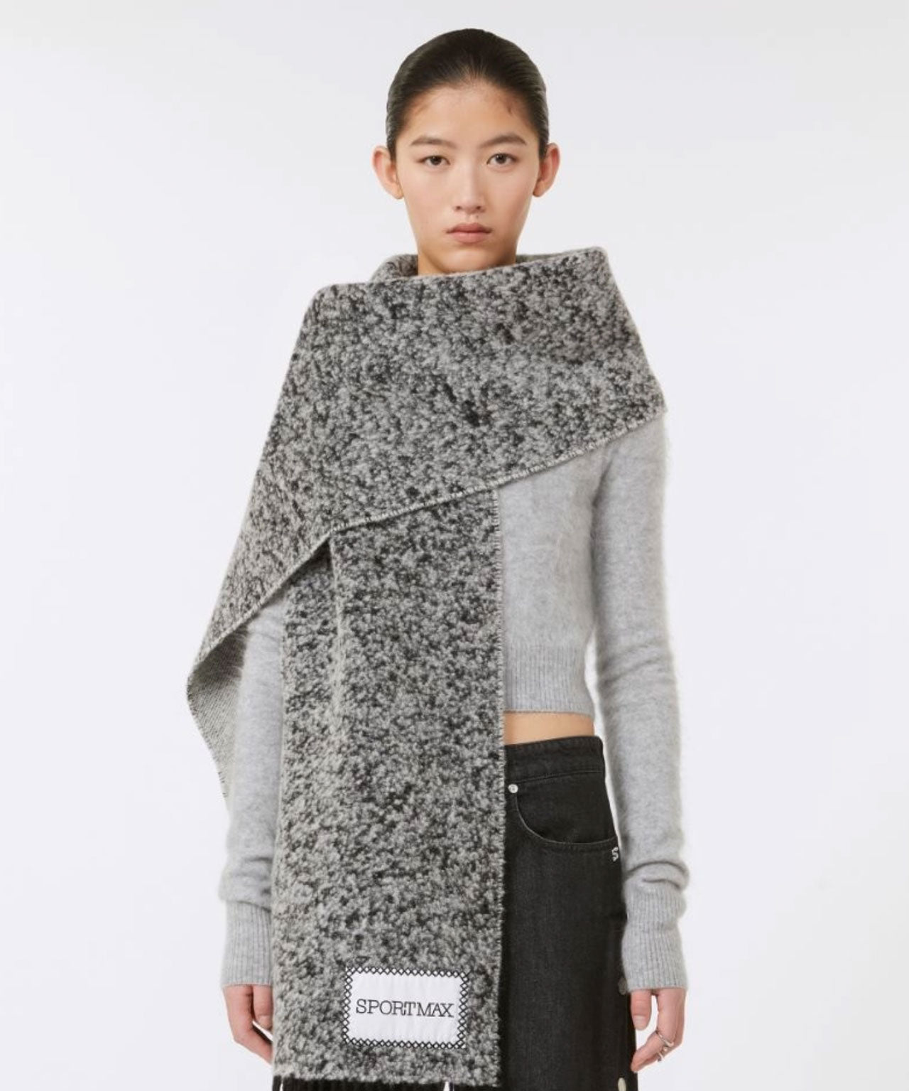 SPORTMAX Graumelierter Wollschal