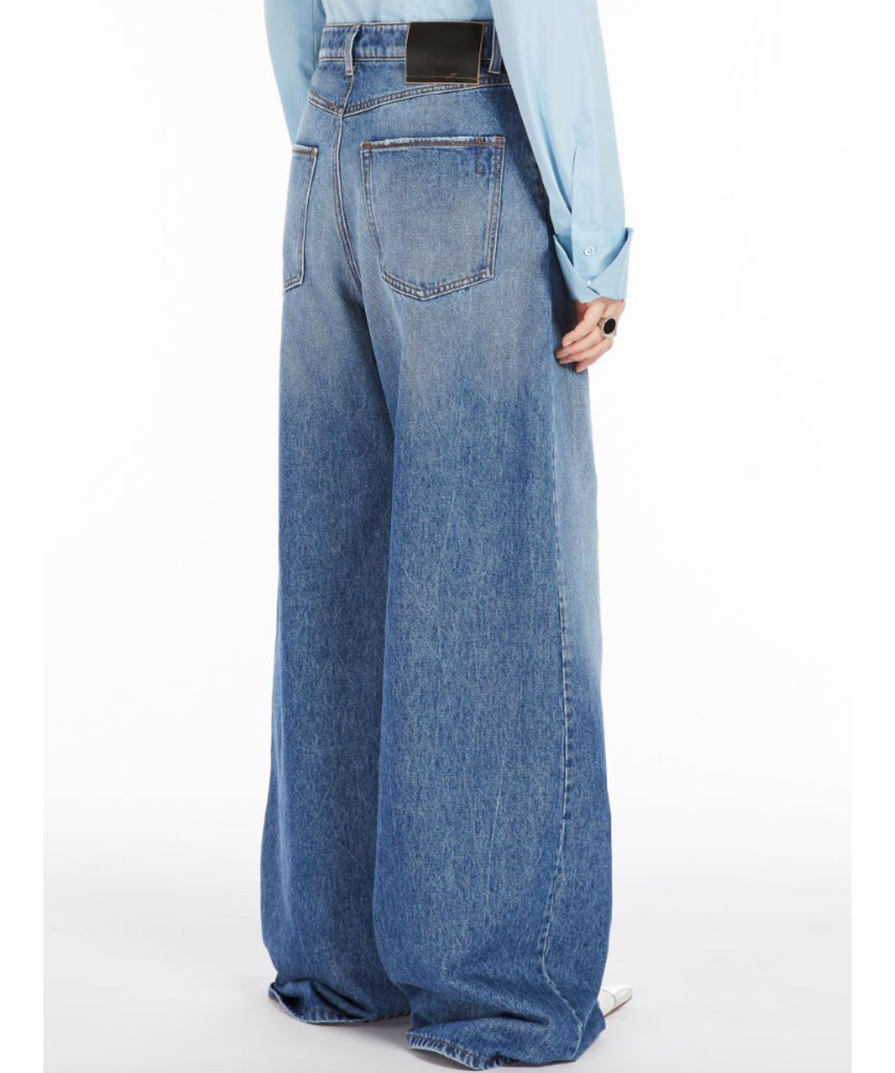 SPORTMAX Baggy Jeans mit weitem, ausgestellten Bein