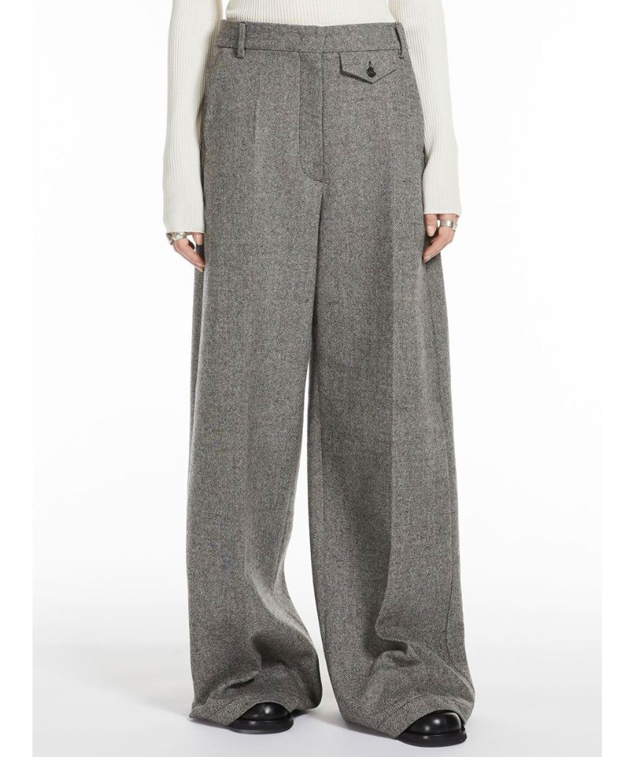 SPORTMAX Graumelierte Anzughose