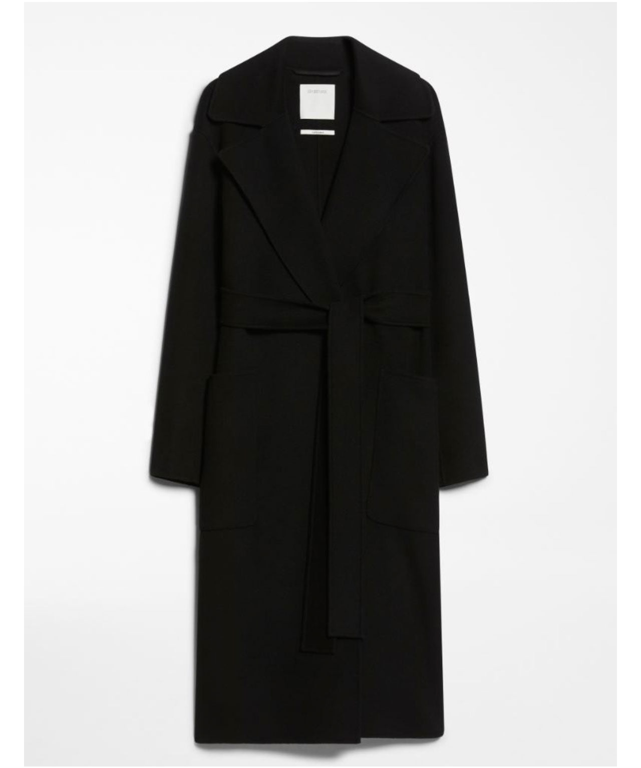 SPORTMAX Schwarzer Kimonomantel aus Schurwolle