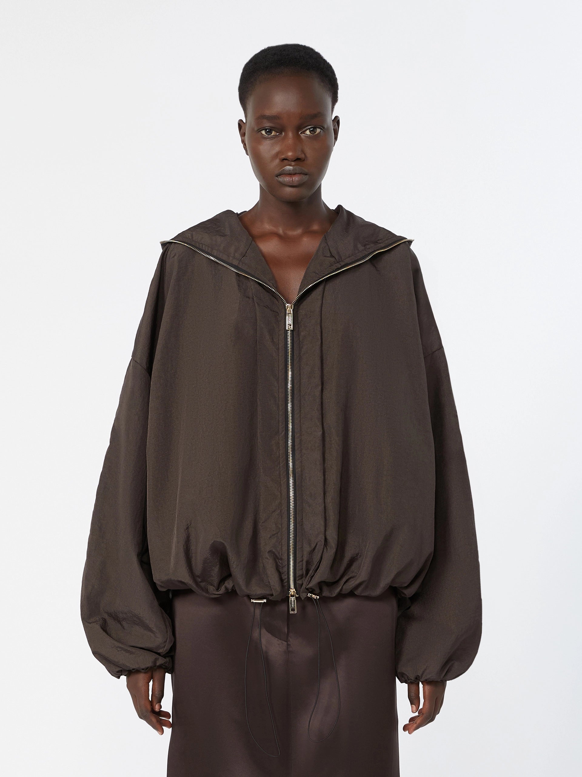 SPORTMAX Dunkelbrauner Techblouson