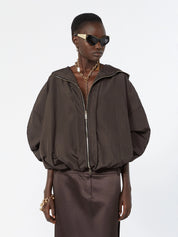 SPORTMAX Dunkelbrauner Techblouson
