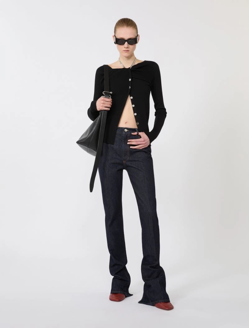 SPORTMAX Schmale Raw Denim mit Saum Detail