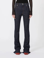 SPORTMAX Schmale Raw Denim mit Saum Detail