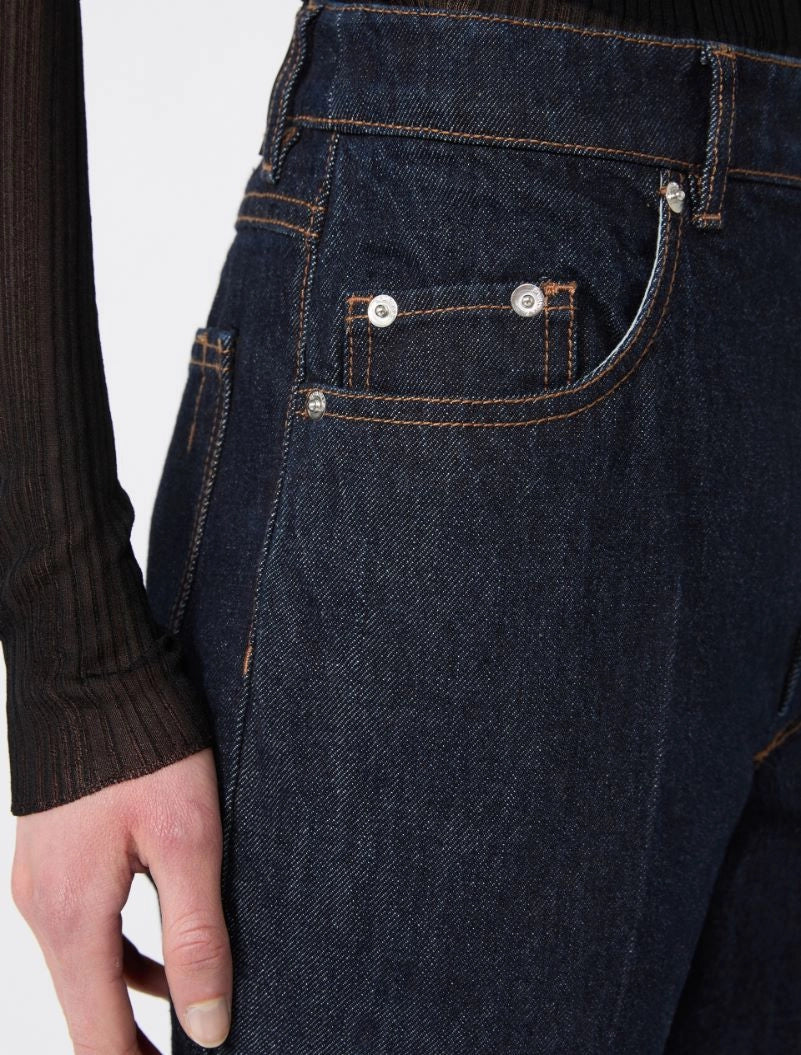 SPORTMAX Schmale Raw Denim mit Saum Detail