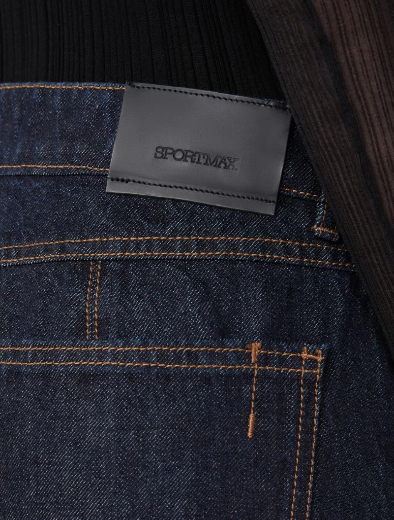 SPORTMAX Schmale Raw Denim mit Saum Detail