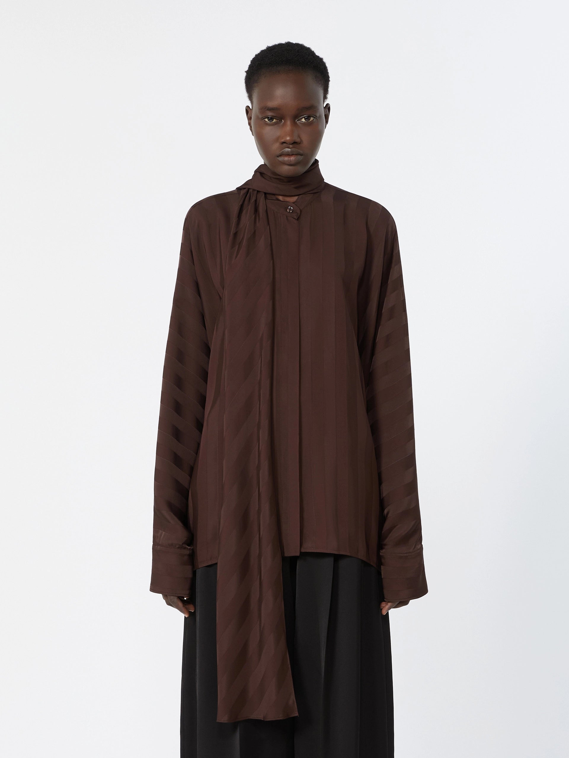 SPORTMAX Oversized Hemdbluse mit Halsbinde
