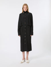 Sportmax Schwarzes Hemdblusenkleid mit Taillenbetonung – Ansicht 2