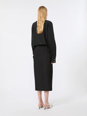 Sportmax Schwarzes Hemdblusenkleid mit Taillenbetonung – Ansicht 3