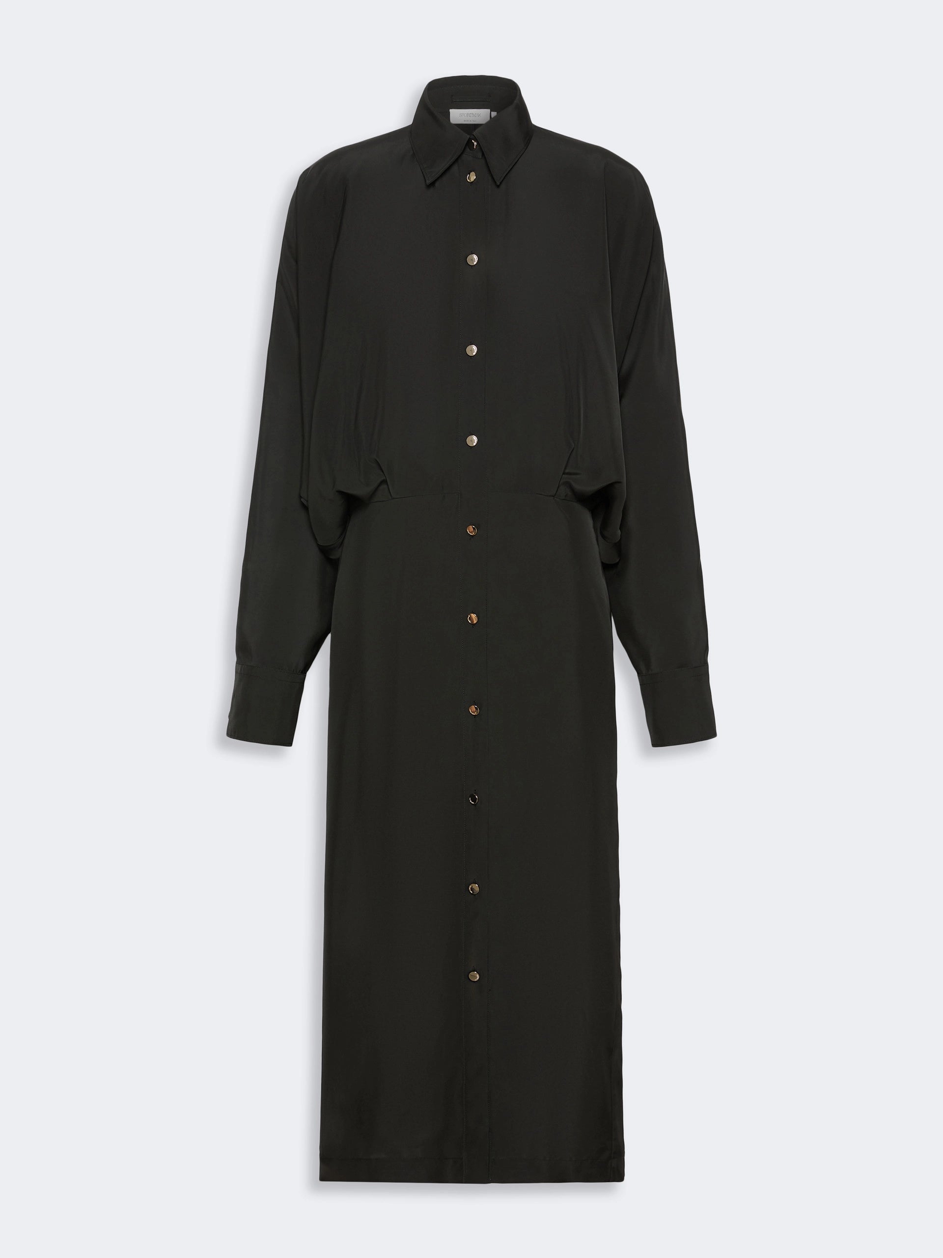 Sportmax Schwarzes Hemdblusenkleid mit Taillenbetonung – Ansicht 5