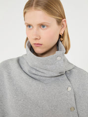 Sportmax Sweatshirt mit asymmetrischem Verschluss – Detailansicht Rückenpasse