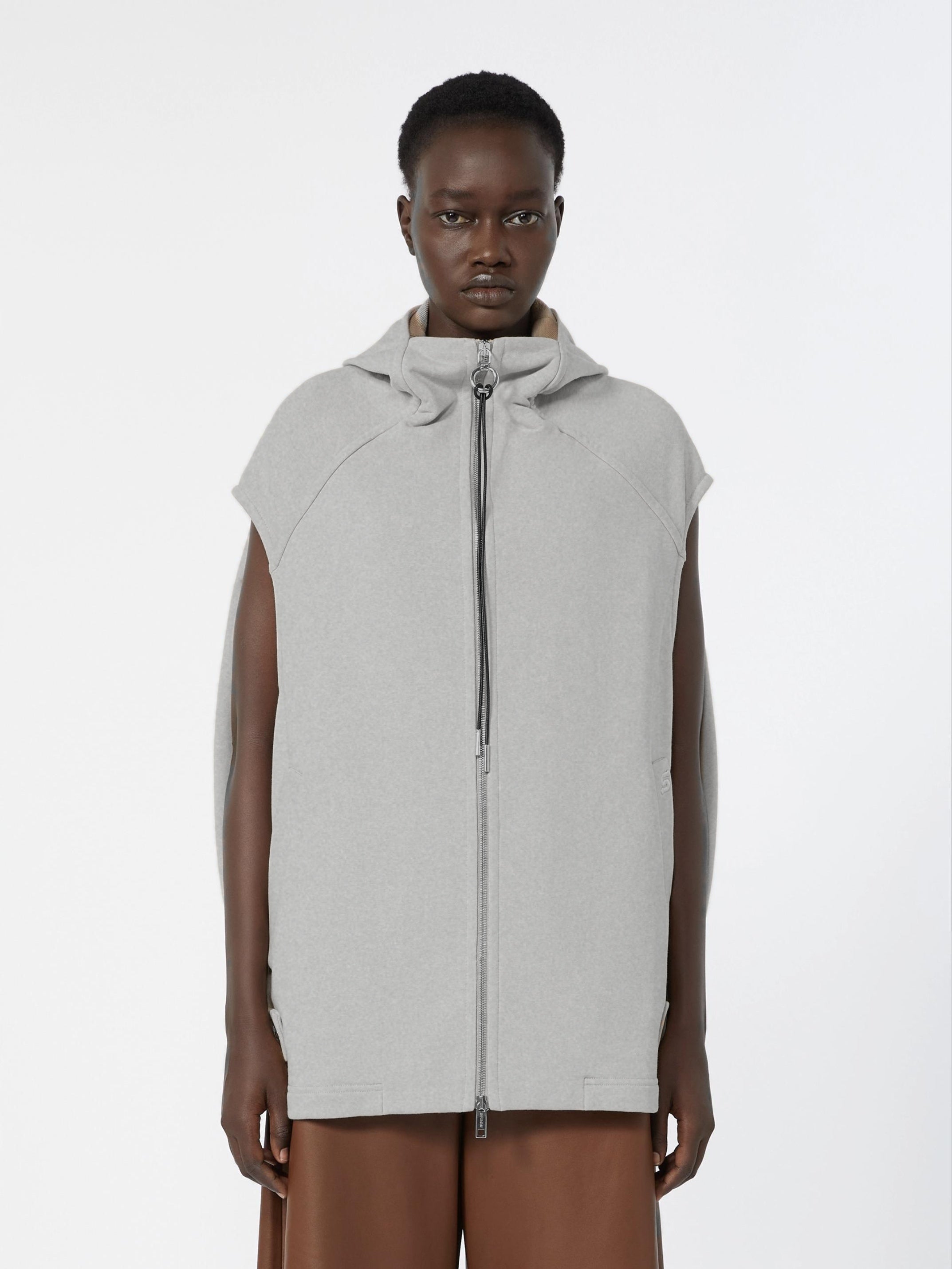 SPORTMAX Hoodieweste in grau Melange