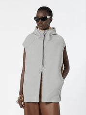 SPORTMAX Hoodieweste in grau Melange