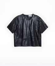 STAND STUDIO Schwarzes Leder T-Shirt