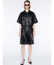 STAND STUDIO Schwarze Ledershorts